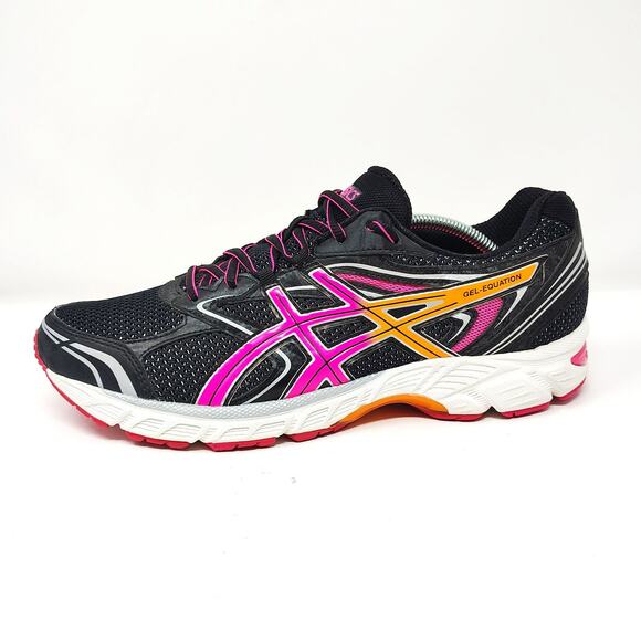 Asics Shoes Womens 12 Sneakers GEL-Equation 8 Running T5Q6N Black Pink - Picture 1 of 10